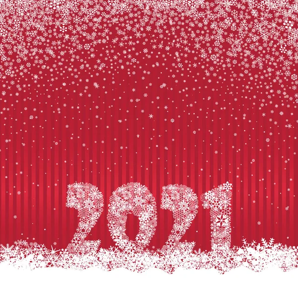 Feliz Año Nuevo Rojo Cortina Festiva Fondo Nieve Diseño Tarjetas — Foto de Stock