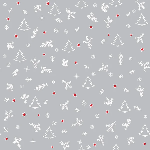 Christmas Icons Seamless Pattern New Year Tree Snow Stars Happy — Stock Photo, Image