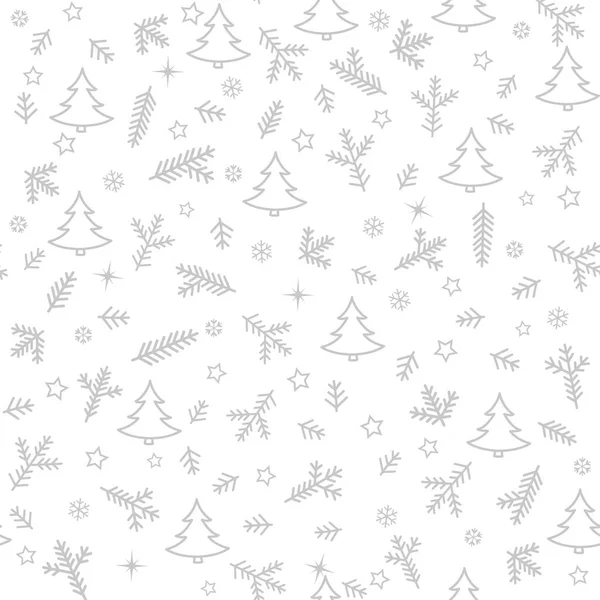 Christmas Icons Seamless Pattern New Year Tree Snow Stars Happy — Stock Photo, Image