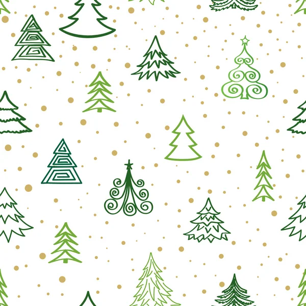 Christmas Winter Forest Snow Seamless Pattern Holiday Icons New Year — Stock Photo, Image