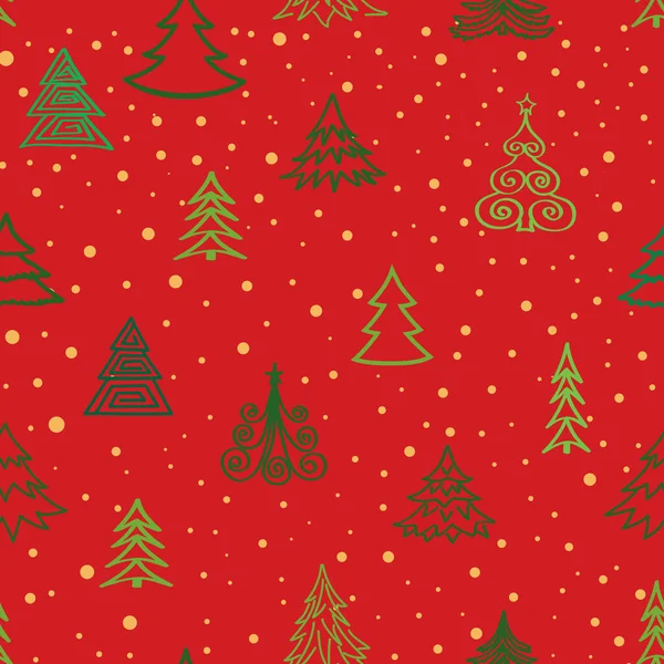 Christmas Tree Snow Winter Forest Pattern Holiday Icons New Year — Stock Photo, Image