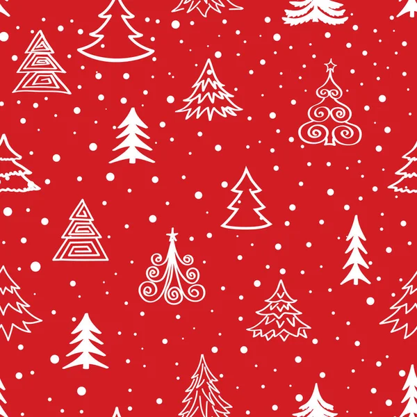 Christmas Tree Snow Winter Forest Pattern Holiday Icons New Year — Stock Photo, Image