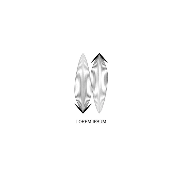 アウトラインスタイルのアブストラクトバランスロゴデザインテンプレート モノグラムやエンブレムのための抽象的な矢印翼のアイコン 花のサイン 花図記号 — ストック写真