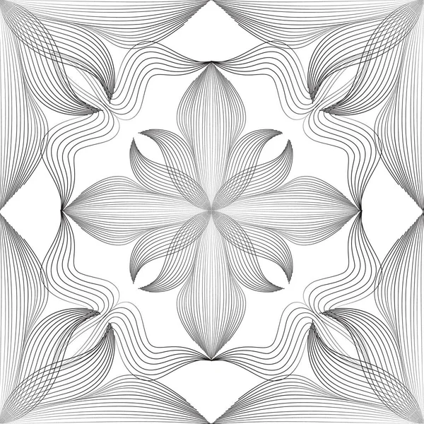 Абстрактний Квітковий Лінійний Візерунок Арабський Орнамент Квітковими Формами Квіткова Плитка Ліцензійні Стокові Зображення