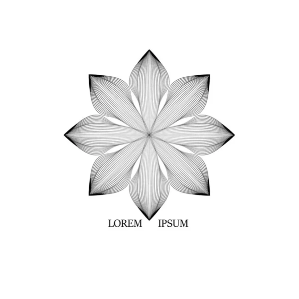 Шаблони Дизайну Квіткового Логотипу Контурному Стилі Абстрактний Значок Квітки Монограм Стокове Фото