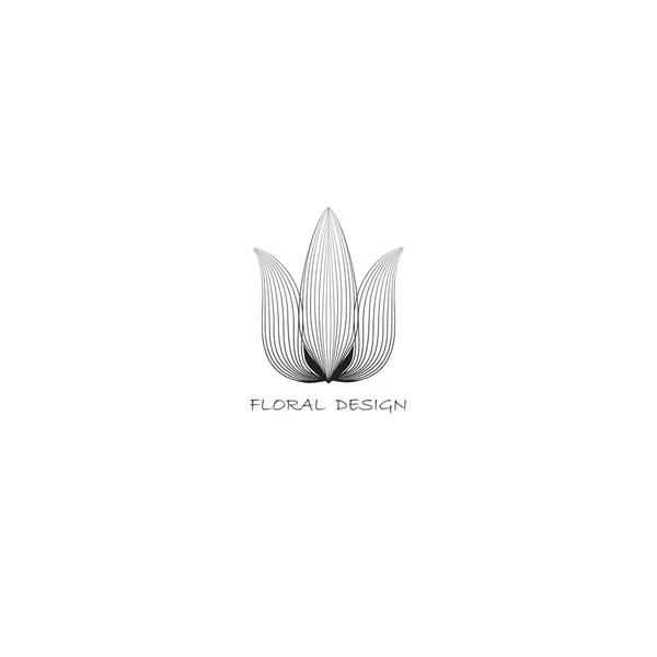 Virágos Logó Design Sablonok Körvonalazott Stílusban Absztrakt Virág Ikon Monogramok Stock Kép