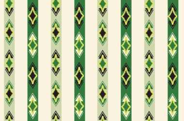 Soyut etnik köken kusursuz desen. Geometrik süslemeli çizgili iz. Duvar kağıdı kabile dekoru. Geleneksel çizgili oryantasyon arkaplanı. Paketleme, duvar kağıdı, kumaş, tekstil, nakış için etnik şerit motifi