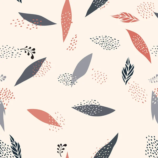 Florales Nahtloses Muster Mit Herbstlichen Blättern Und Blüten Herbst Natur — Stockfoto
