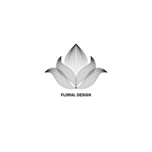 Blommigt Tecken Abstrakt Elegant Blomma Logotyp Ikon Linje Konst Design — Stockfoto
