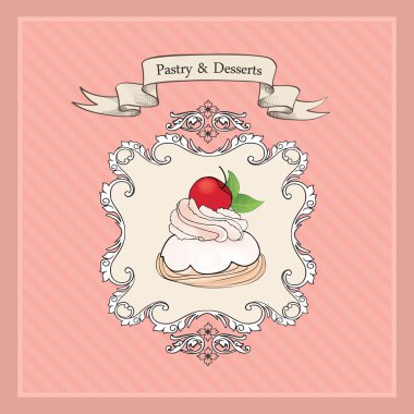 Vintage kek bacground. Retro fırın