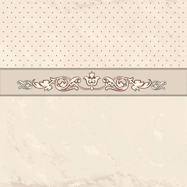 Floral border on vintage background. Old paper with patern — Stock Vector
