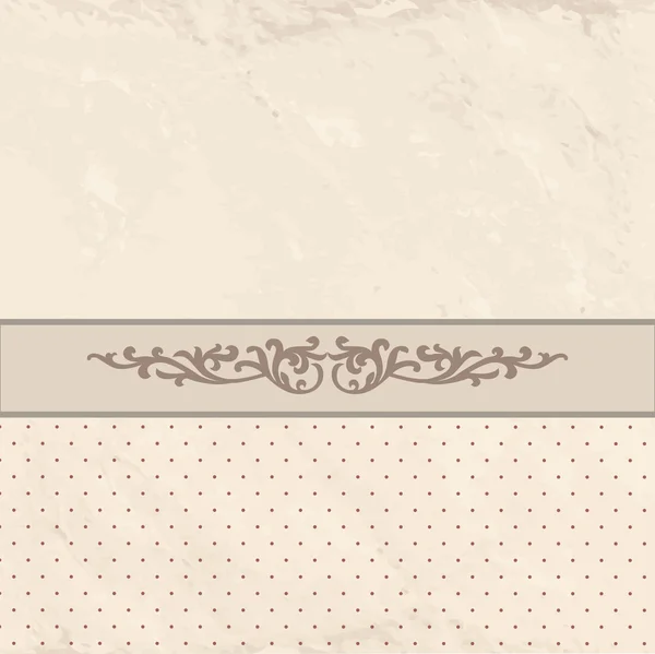 Floral grens op vintage achtergrond. oud papier met patroon — Stockvector