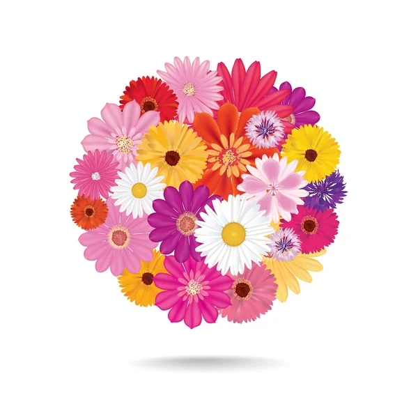 Abstract circle with flowers.