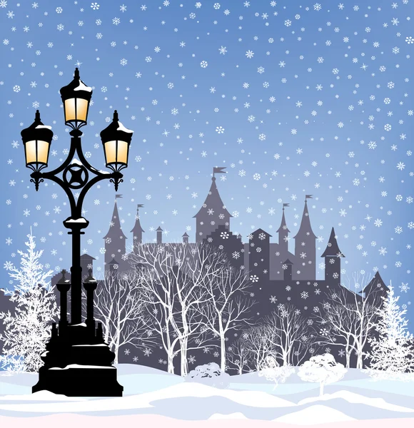 Christmas city background Stock Vector