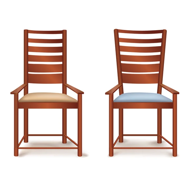 Deux chaises en bois — Image vectorielle