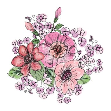 Çiçek buketi. Çerçeve çiçek