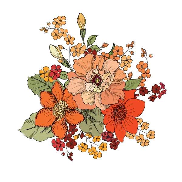 Flor bouquet ilustração — Vetor de Stock