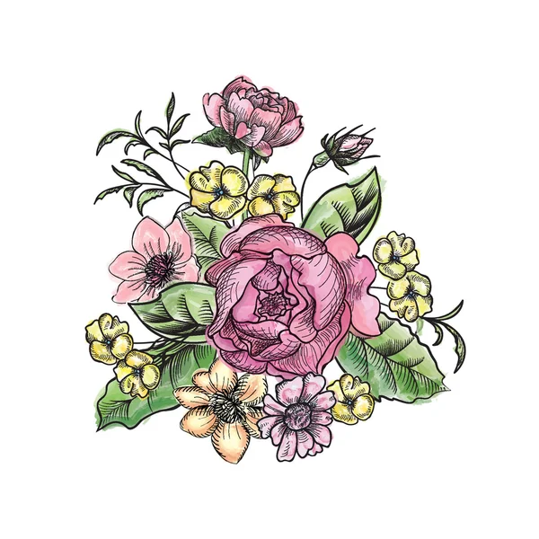 Иллюстрация цветочного букета — стоковый вектор