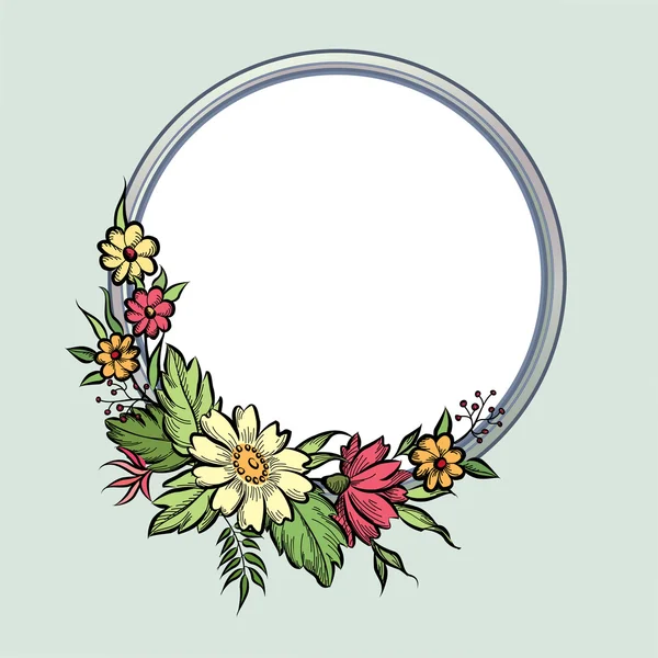 Floral frame with summer flowers. — Stock Vector