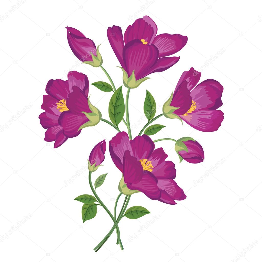 Violet flower bouquet. — Stock Vector © YokoDesign #91145534