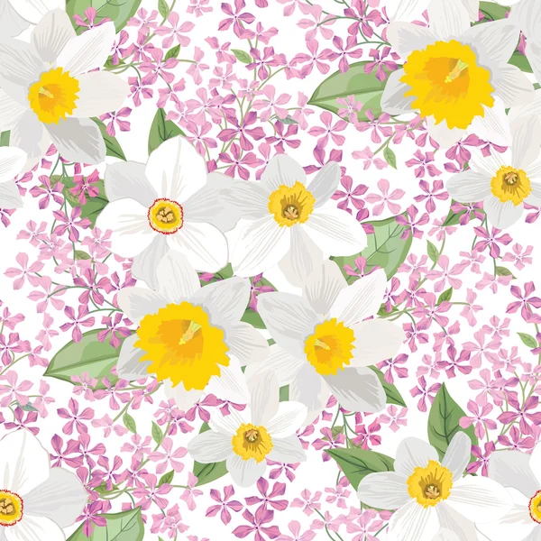 Fleurs de jonquille sur blanc — Image vectorielle