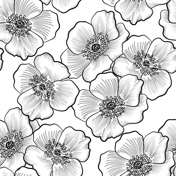 Textura ornamental com flores — Vetor de Stock