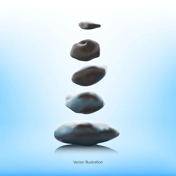 Spa stenar på en blå bakgrund. — Stock vektor