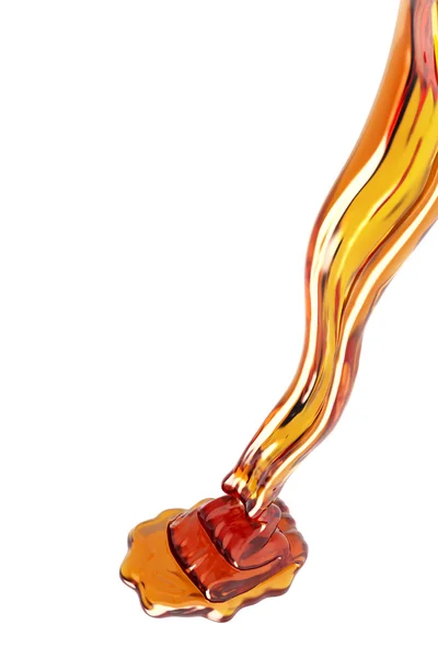 Honey flowing on white background. — Stock Photo, Image