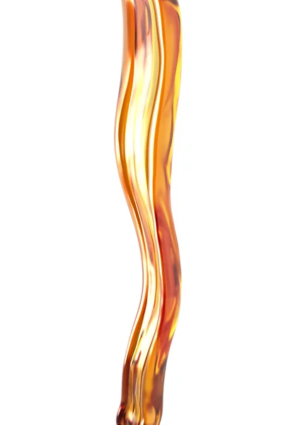 Honey flowing on white background. — Stock Photo, Image