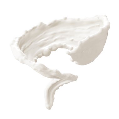 süt beyaz zemin üzerine izole koleksiyonu, su sıçramalarına.