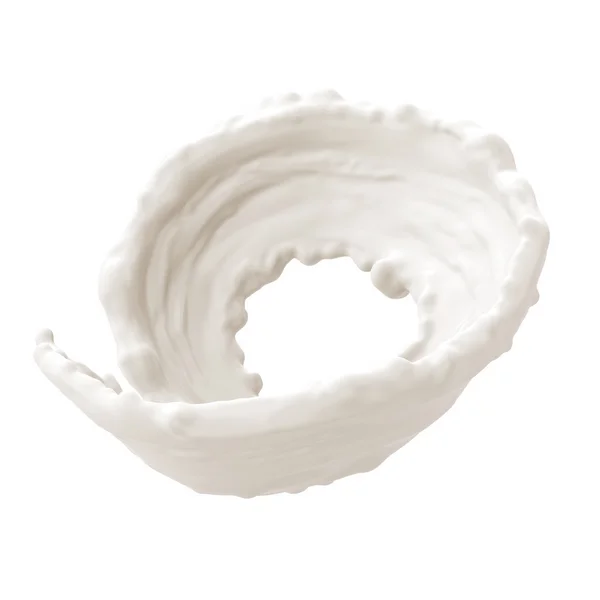 Coleta de salpicos de leite, isolado no fundo branco — Fotografia de Stock