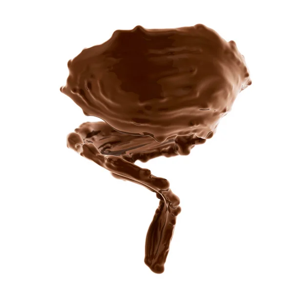Splash brązowo gorącej kawy lub czekolady — Zdjęcie stockowe