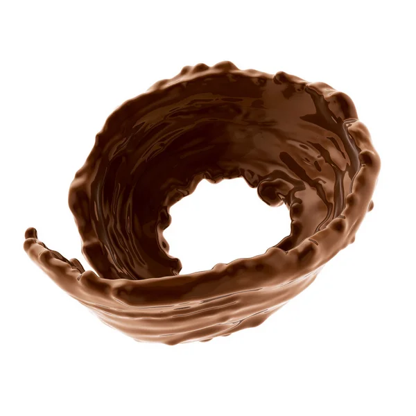Splash brązowo gorącej kawy lub czekolady — Zdjęcie stockowe