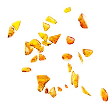 beyaz zemin üzerine Baltık amber taşı