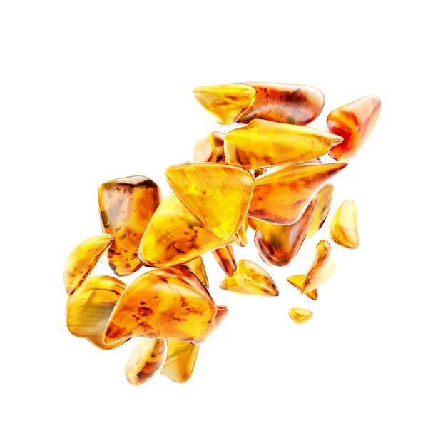 Baltic amber stone on white background — Stock Photo, Image