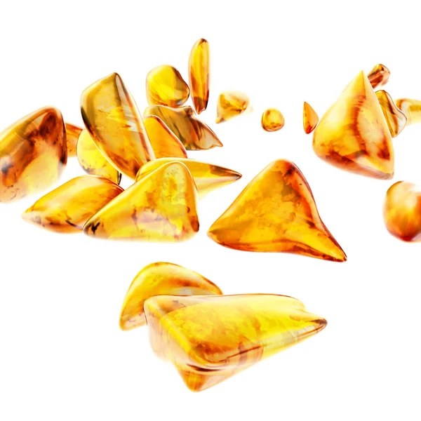 Baltic amber stone on white background — Stock Photo, Image