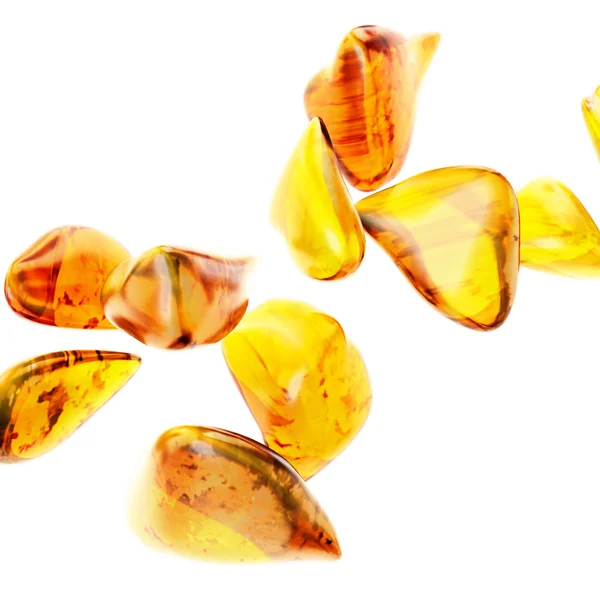 Baltic amber stone on white background — Stock Photo, Image