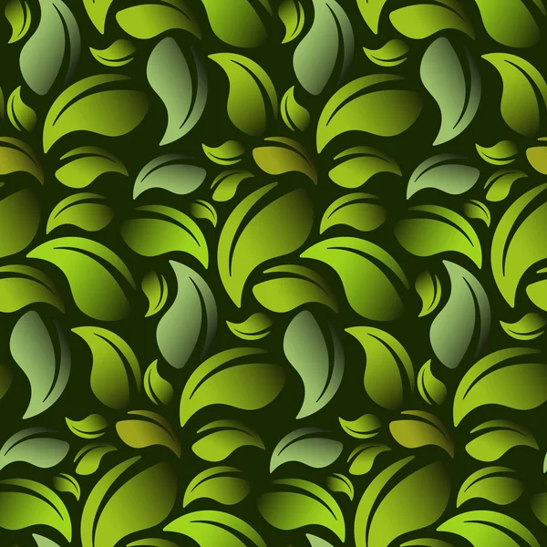 Patrón de hojas verdes. Vector sin costura . — Vector de stock