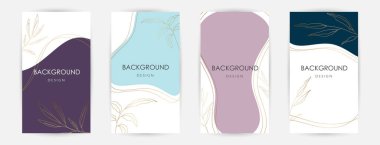 Zarif sürekli çizgi çizimi. Çok az sayıda soyut yaratıcı evrensel sanatsal şablonlar. Poster, kart, davetiye, el ilanı, kapak, afiş, pankart, broşür ve diğer grafik tasarım için iyi.