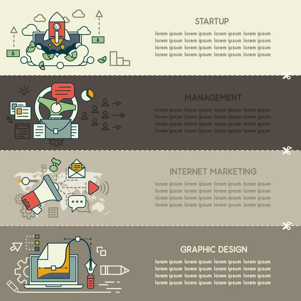 Set deux de la technologie Internet et bannières d'affaires — Image vectorielle