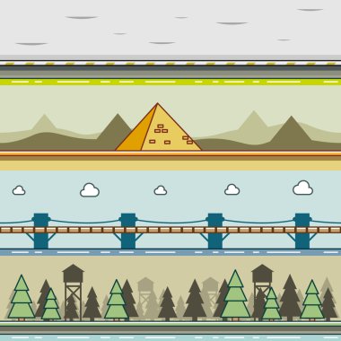 Paralaks backgrounds video oyunları için 8 set