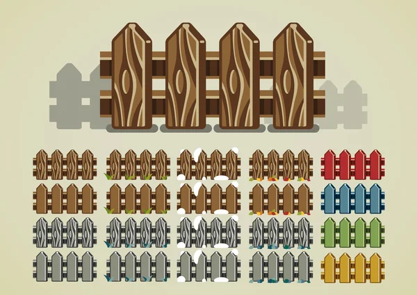 Set van hekken voor videospelletjes — Stockvector