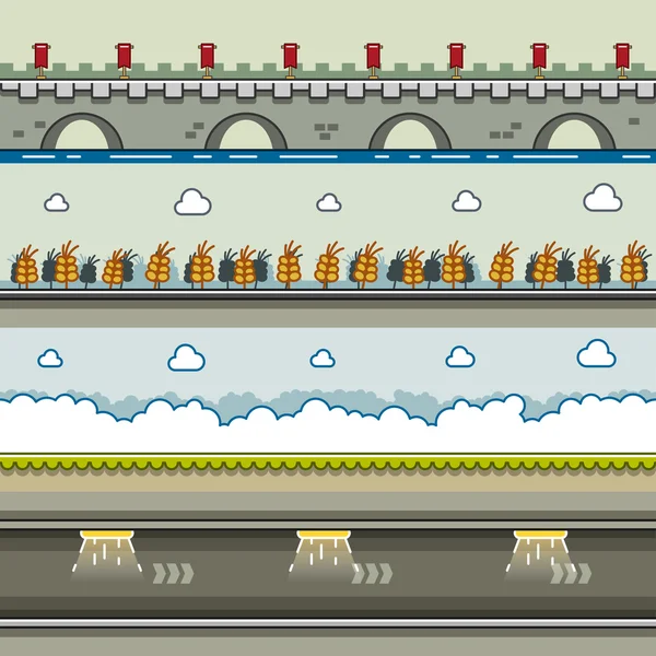 Fundos paralaxe para jogos de vídeo set 9 —  Vetores de Stock