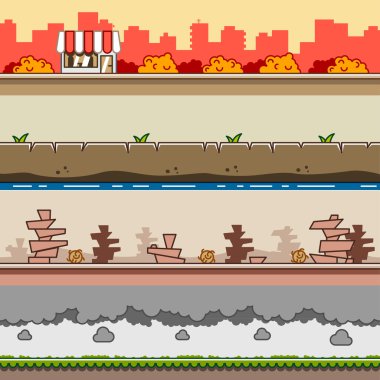 Paralaks backgrounds video oyunları için 12 ayarla