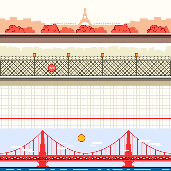 Fondos paralelos para videojuegos set 14 — Archivo Imágenes Vectoriales