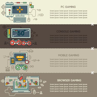 Set eight of internet technology banners clipart