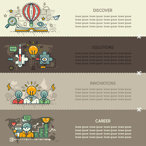 Set nineteen of business banners