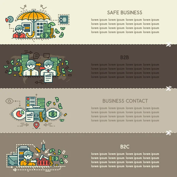 Set thirty of business banners — Stock Vector