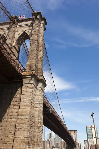 Puente Brooklyn Desde Lado Brooklyn — Foto de Stock