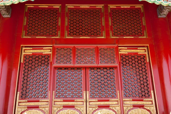 Detail Dveří Zakázaném Městě Čína — Stock fotografie